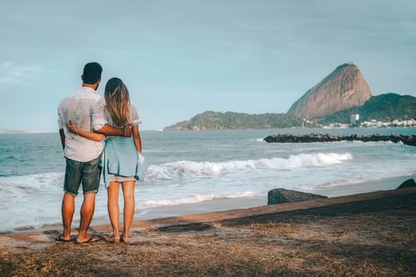Couple on beach in Rio de Janeiro Brazil Canva Pro