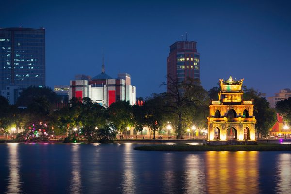 Hanoi skyline at night Vietnam