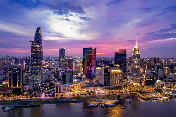 Ho Chi Minh City night skyline Vietnam