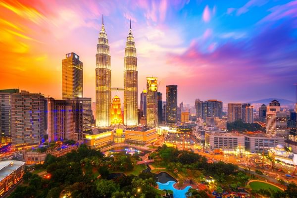Kuala Lumpur at dusk Malaysia Canva Pro