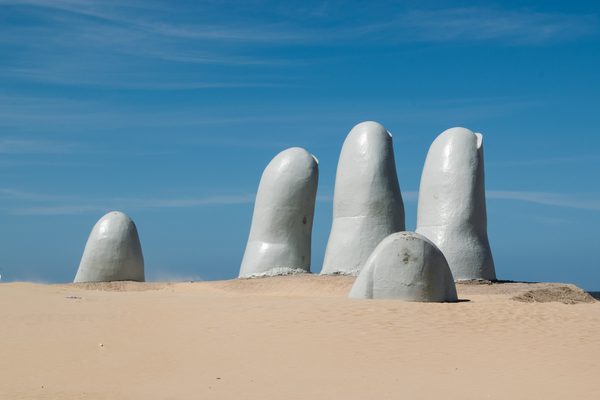 La Mano sculpture beach Punta del Este Uruguay