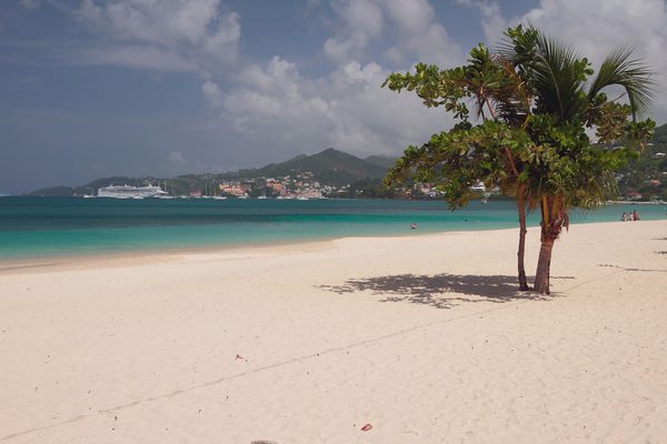 Sandy beach and bay St Georges Grenada Canva Pro