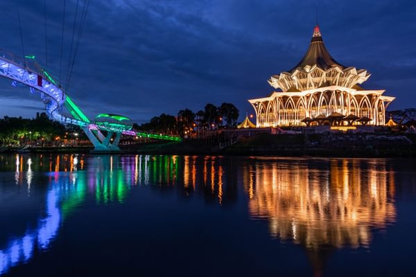 Sarawak river at Kuching Borneo