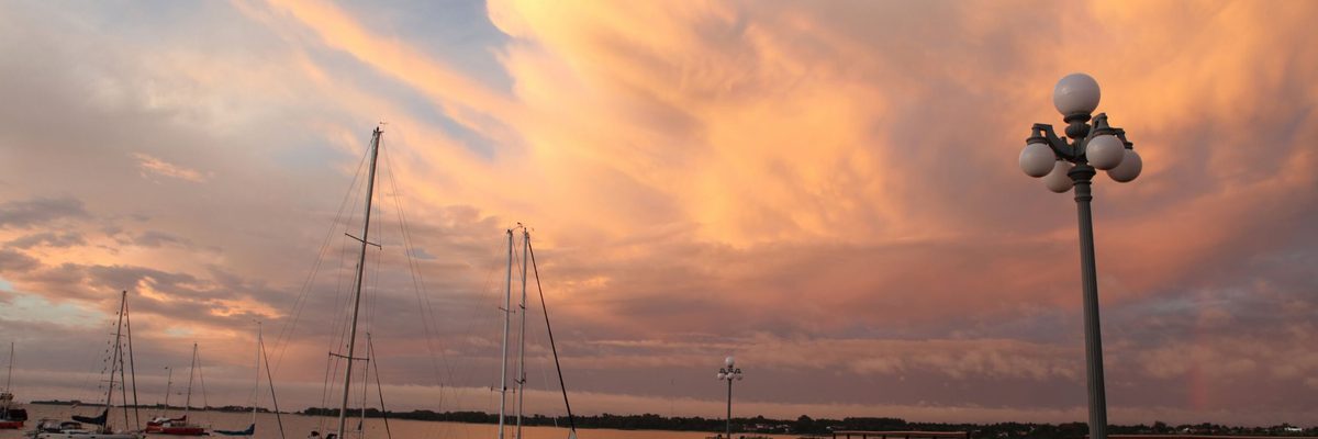 Sunset at dock Colonia del Sacramento Uruguay