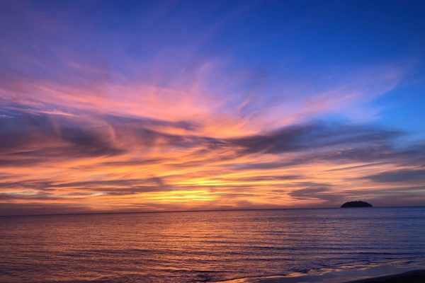 Sunset over beach Borneo Malaysia