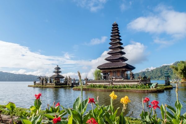 Temple in Bali on the water Indonesia min