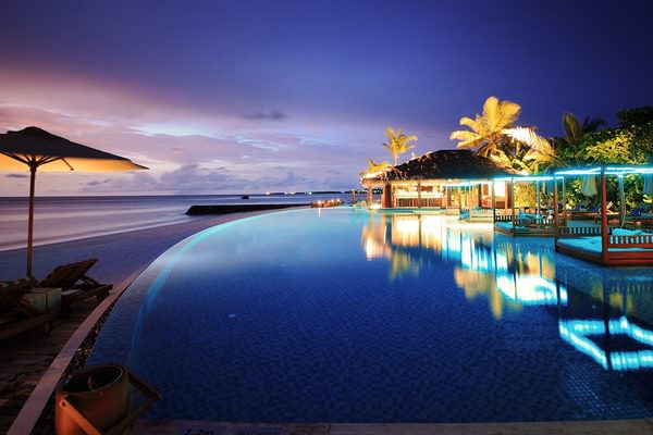 The Residence Maldives Pool At Night